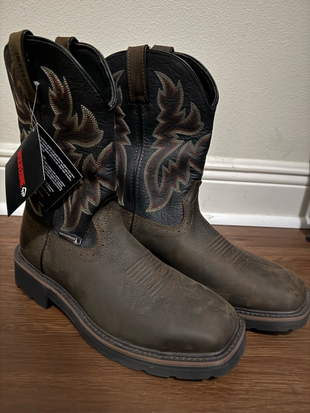 Men's Brown Work Cowboy Boots - Rugged Pull-On Style